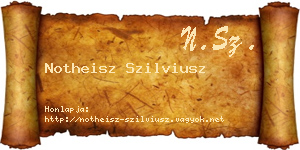 Notheisz Szilviusz névjegykártya